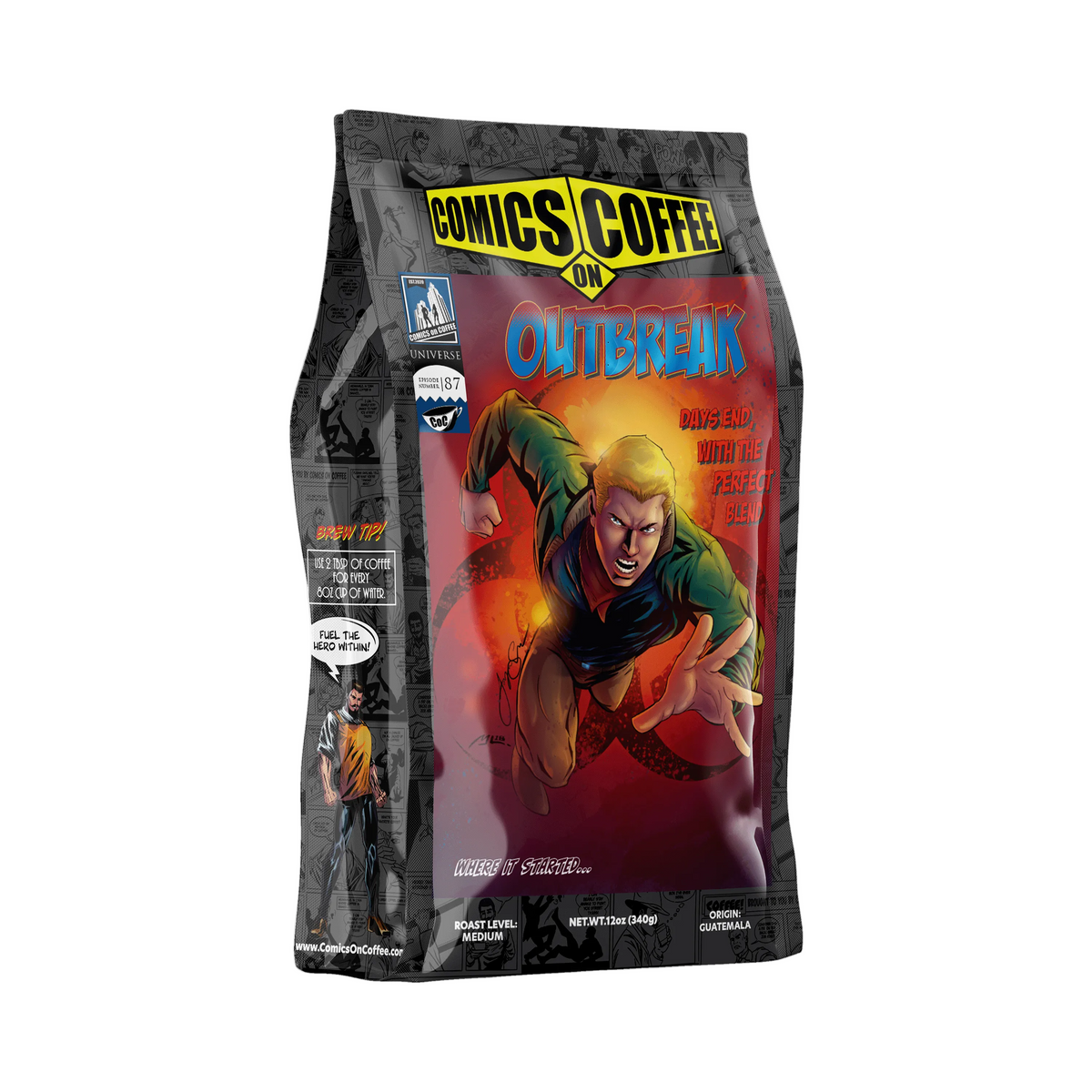 Outbreak medium roast coffee bag – original art by Tanya, specialty Arabica
- best smooth aromatic quality to order online